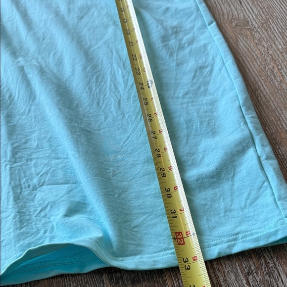 VD Lounge Boutique Light Blue V-Neck Short Sleeve Dress Cotton Spandex XL - Picture 6 of 7